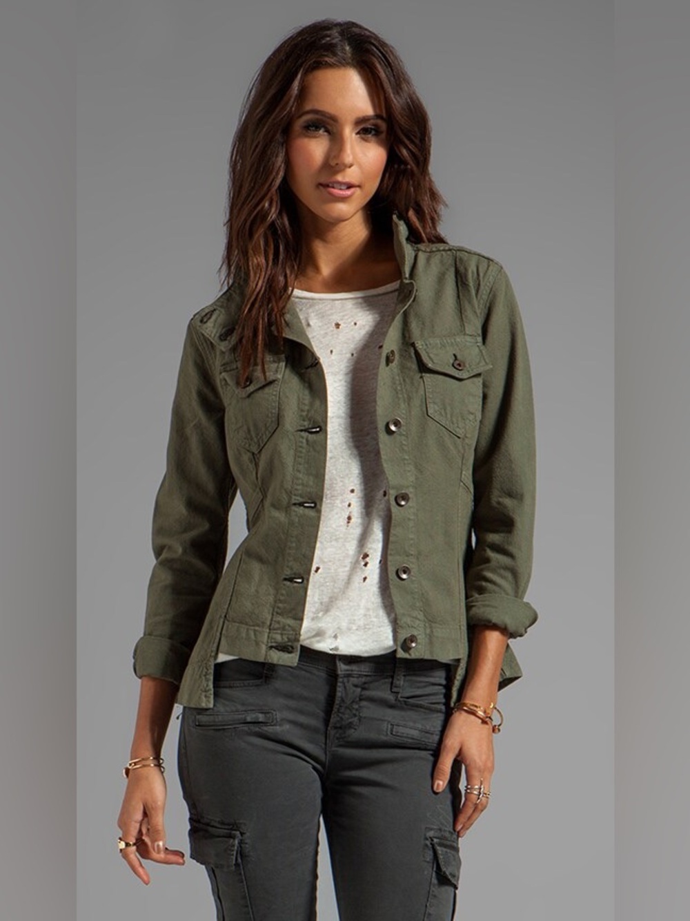 Rag & Bone Chamberlain Utility Army Jacket Green Cotton XS
